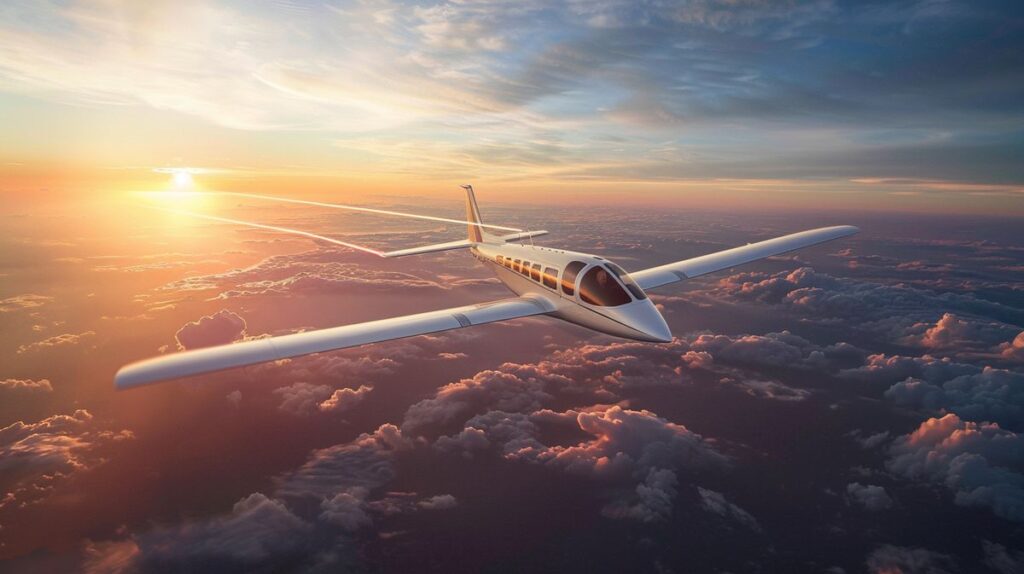 Elektroflugzeug über den Wolken zeigt beeindruckende Reichweite und innovative Technologie