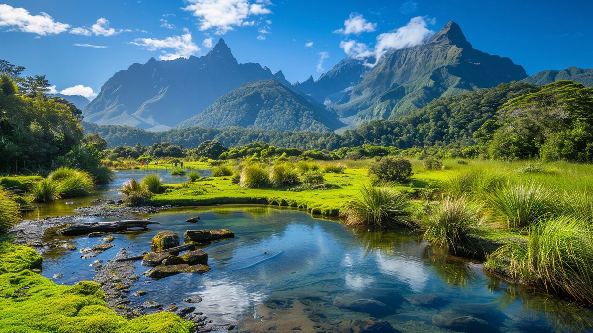 Panorama der majestätischen Berge und Seen während einer Neuseeland Rundreise