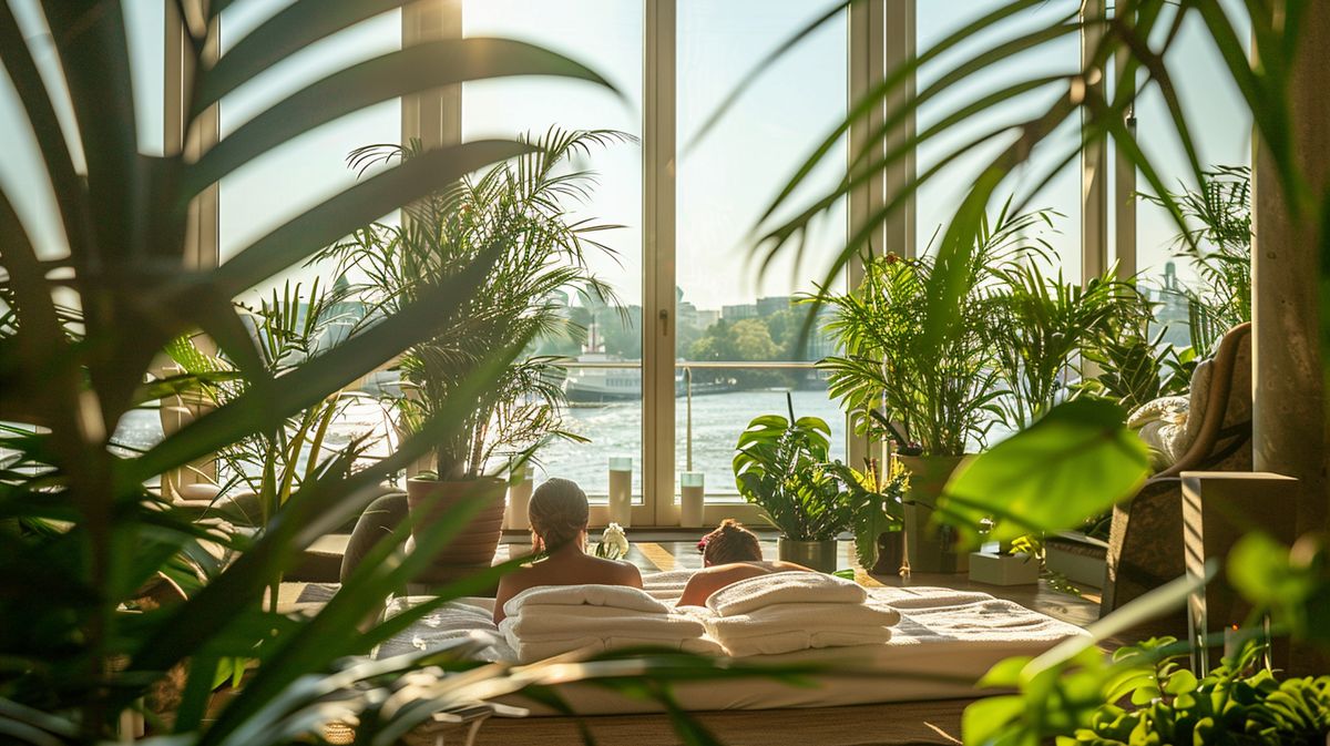 Entspannendes Wellness Wochenende in Hamburg mit Blick auf eine ruhige Spa-Umgebung