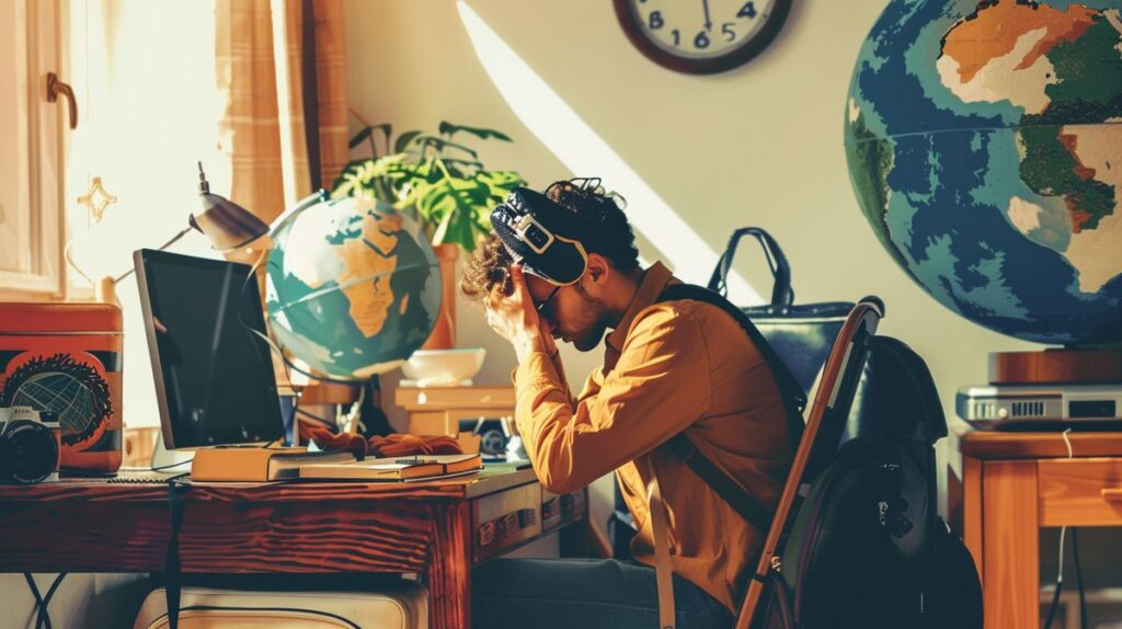 Junge Frau genießt Kaffee am Laptop in einem sonnigen Café