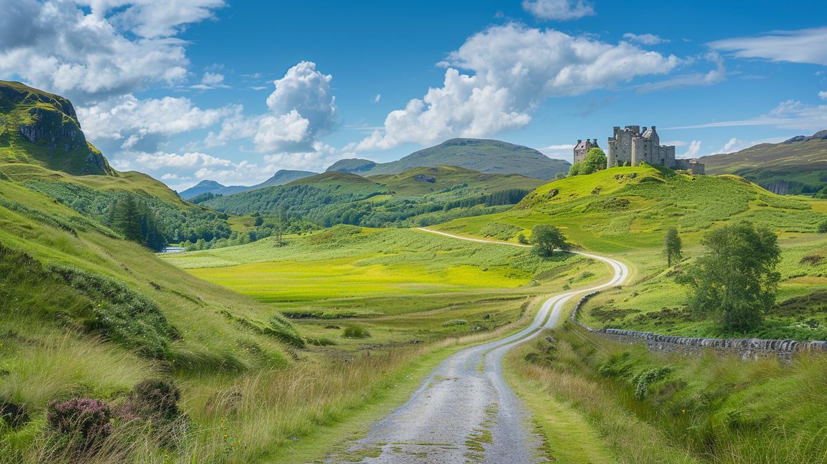 Schottland Rundreise mit Blick auf malerische Landschaft und traditionelle Architektur